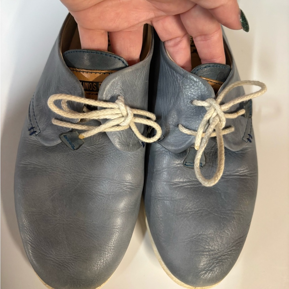 Pikolinos Calabria Blue Lace Up Shoes Women's Size 39 US 8-8.5 Casual Flat - Picture 2 of 9